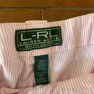 Lauren Ralph Lauren Pink and White Striped crop pants